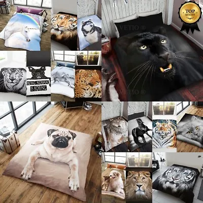 3D Animal Print Throw Soft Warm Faux Fur Fleece Sofa Bed Blanket Double King • £12.99