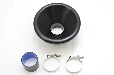 10 Inch Extra Large Bellmouth Velocity Stack Drag Racing Black For 3  Intake • $56