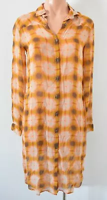 $26 • Buy BDG Urban Outfitters Top Womens Size XS Orange Check Long Sleeve Shirt New