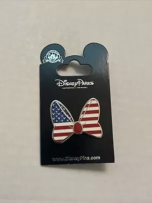 Disney Pin 2015 Minnie Mouse American Flag Bow Patriotic USA • $4.99