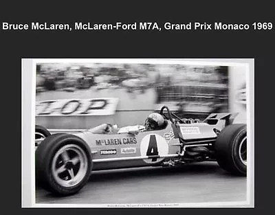 Bruce MclarenMclaren-Ford M7A Grand Prix Monaco 1969 Rare Car Poster! Own It! • $15