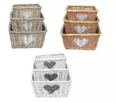 £8 • Buy Heart Full Wicker Willow Strong Easter Egg Wedding  Xmas Hamper Storage Basket