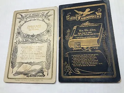 2 Death Memorial Remembrance 1893 & 1924 Cabinet Card Funeral Ware Mourning • $19.99