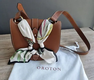 $249.99 • Buy Oroton Leather Crossbody Bag With Botanist Silk Scarf