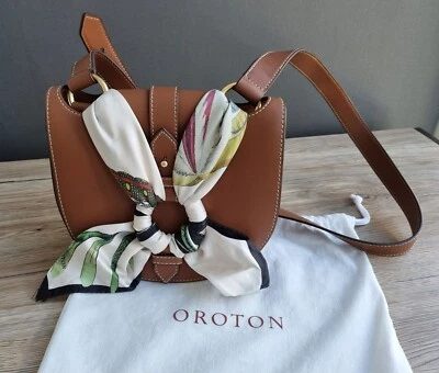 $249.99 • Buy Oroton Leather Crossbody Bag With Botanist Silk Scarf