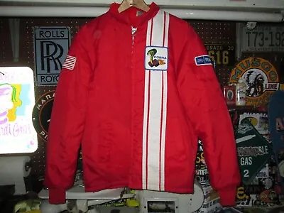 COBRA Vtg 1980s Ford Mustang CAFE RACER Stripe Fleece Lined Jacket Coat Med USA • $249.99