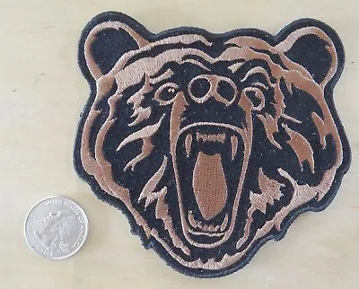 £6.32 • Buy GROWLING BROWN BEAR IRON-ON / SEW-ON EMBROIDERED PATCH 4 X 4 