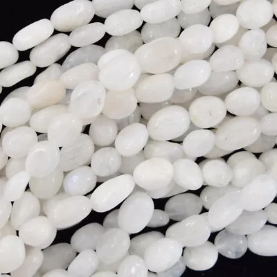 7mm - 9mm Natural White Moonstone Pebble Nugget Beads 15.5  Strand • $6.49