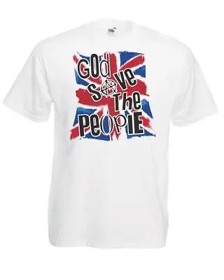 Unisex God Save The People Punk Anarchy Pistols UK GB Union Jack T-Shirt • £12.95