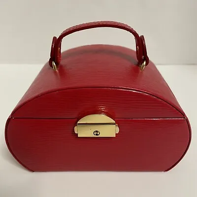 Jewelry Case Box Purse Like Mirror Drawer Metal Clasp Red Travel • $15.99