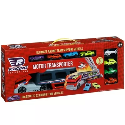 £18.98 • Buy Racing Support Team Transporter With 8 Cars Ideal Xmas Gift For Kids