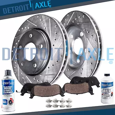 Front Drilled & Slotted Rotors Brake Pads For Ford Focus Volvo C30 S40 • $91.35