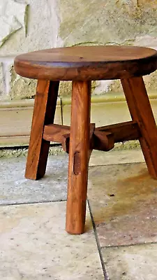 Vintage Chinese Elm Wood 3 Legs Milking Stools • £62.67