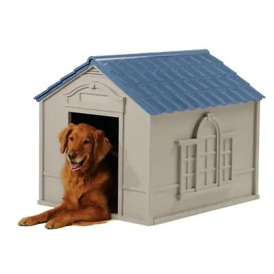 Indoor & Outdoor Dog House For Medium And Large Breeds Tan/Blue FreeShipping New • $229.95