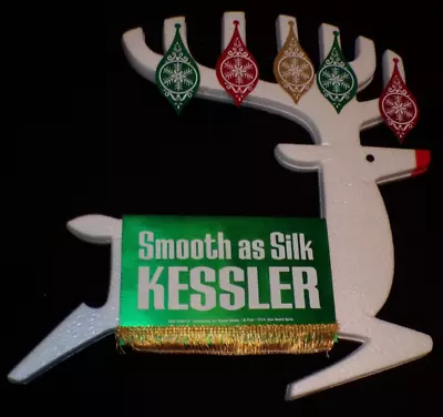 Vintage Christmas Reindeer Store Display Advertising Kessler Whiskey Sign • $67.50