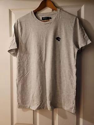 Mens Burton Grey Embroidered Jaguar Round Neck T-shirt To Fit UK Size Medium • £2.50