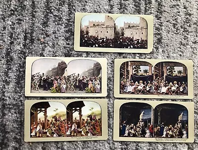 Jesus Christ Stereoview Cards Vintage Original Lot Set Of 5 Old View Card Used • $19.99