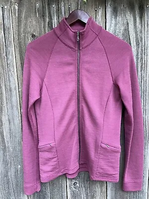 IBEX Women's M New Zealand 100% Merino Wool Pink Full Zip Jacket Warm Winter • $85