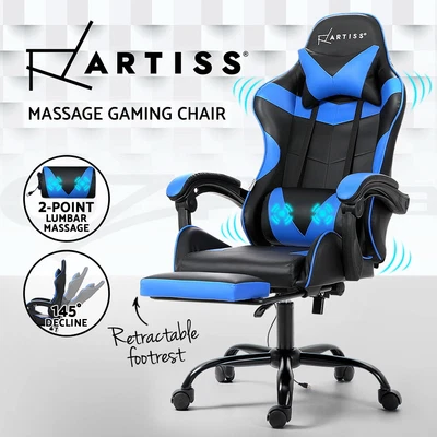$139.95 • Buy Artiss Gaming Chairs Massage Racing Recliner Leather Office Chair Footrest