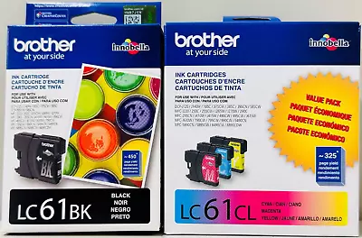 New Genuine Brother LC61 Black Color 4PK Ink Cartridges MFC-255CW MFC-290C • $28.99