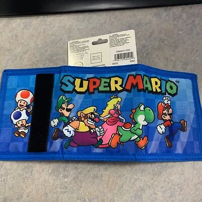 Nintendo Super Mario World Trifold Wallet New Bioworld Toad Yoshi Peach Wario • $15.95