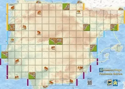 CARCASSONNE Board Game Map Península Ibérica (Iberian Peninsula) Carcassone Maps • $49.99