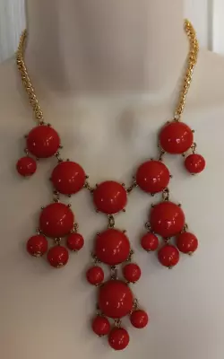 $7 • Buy Fashion Statement Necklace Bib Chandelier Dangle Drop Red Cabochon Bubble Bead