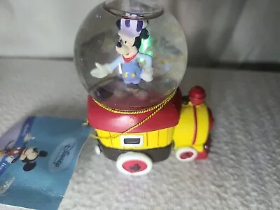 Disney Mickey Inspearations Mini Snowglobe All Aboard Train Retired 17842  • $24.49