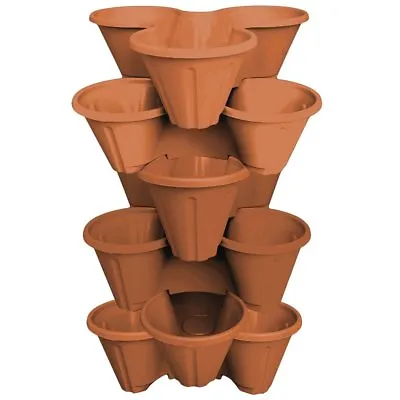 £12.49 • Buy 6 X Strawberry Planter Trio Stacking Stackable Outdoor Garden Plastic Plant Pot 
