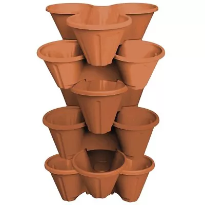 £12.49 • Buy 6 X Strawberry Planter Trio Stacking Stackable Outdoor Garden Plastic Plant Pot 