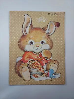 Vintage 1980s Mead Critter Sitters Folder Bunny Rabbit  I Love Pizza  33298 • $17
