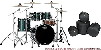 Mapex Saturn Evolution Hybrid Fusion Birch Brunswick Green 4pc Drums 20_10_12_14 • $2579