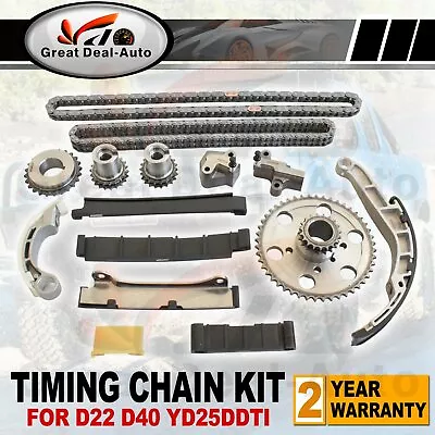 Single + Dual Roller Timing Chain Kit For Nissan Navara D22 D40 R51 YD25DDTi • $228