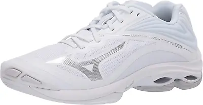 Mizuno Women's Wave Lightning Z6 Volleyball Shoe (White/silver Logo) • $69.95