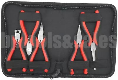 5pc Precision Mini Pliers Set Linesman Bent Nipper Needle Nose Pliers W/ Pouch • $19.90