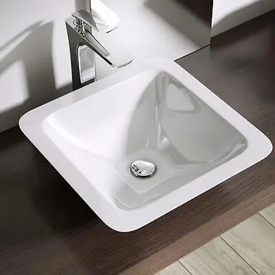 £53.87 • Buy Modern Stone Bathroom Sink Wash Vanity White Countertop Square Basin