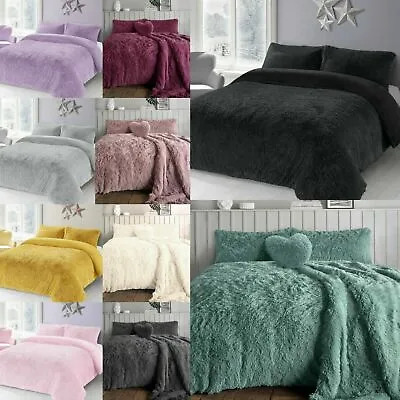£26.99 • Buy Cuddles Fluffy Fur Fleece Duvet Cover Alaska Teddy Thermal Warm Cosy Bedding Set