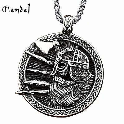 MENDEL Mens Nordic Norse Viking Amulet Thor Pendant Necklace Jewelry Men Chain • $10.99