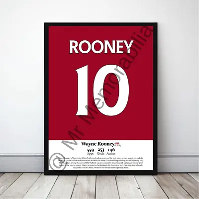 Wayne Rooney Reds In Manchester Football Gift Framed Shirt Poster  • $36.67