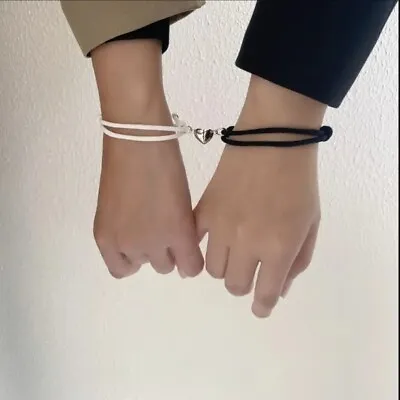 Couples Bracelet 2pcs LOVE Magnetic Relationship Bracelet Relationship Gift • £3.99