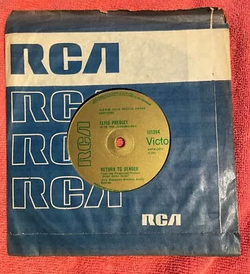 Elvis Presley- Return To Sender 1960's RCA  2 Tracks  7  Vinyl. EX Collectable • $19