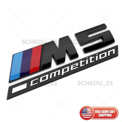 18-23 BMW F90 M5 Competition Rear Trunk Emblem Nameplate Badge Gloss Black • $29.99