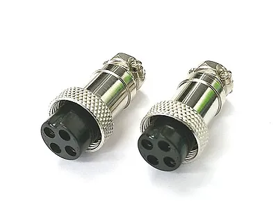 Lot Of 2 4 Pin Female In-Line CB Mic Or Ham Radio Mobile Microphone Connector • $3.29