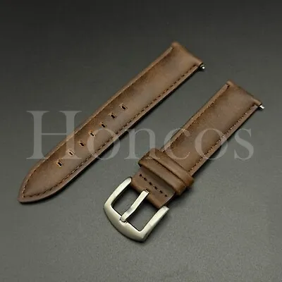 18 20 22 MM Satin Genuine Leather Watch Band Strap Fits For Bulova D/Brown Quick • $12.99
