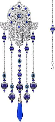 Hamsa Hand Crystal Bead Suncatcher Pendant Window Hanging Decor Ornament Gifts • £7.99