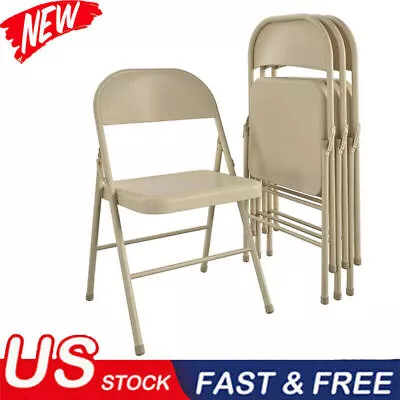 4-Pack Vinyl Seat Folding Chair Heavy Duty Steel Picnic Party Commercial New • $78