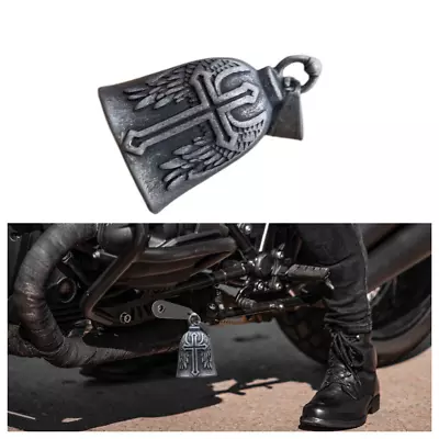 Angel Wing Cross Motorcycle Biker Bell W/ Motorcycle Bell Hanger  Silver NEW • $12.99