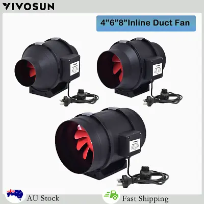 VIVOSUN 4/6/8 Inch Inline Duct Fan Blower Fan Exhaust Fan For Grow Tent Room • $81.99