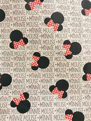 CUTE DISNEY MINNIE MOUSE HEADS BOWS SPRING CREATIVE SILHOUETTE FABRIC BTY 36”x44 • $13.99