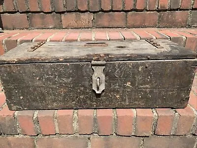 Antique Toolbox Primitive Tool Chest 24” Wooden Vintage Wood Tool Box • $59